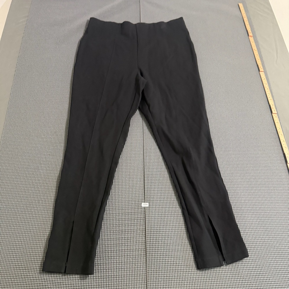 Calvin Klein Womens Black Pull On Slim Vented Hem Pants Size L